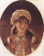 Auguste Bouvier La Rose rose aquarelle de forme circulaire (mk32) oil painting picture wholesale